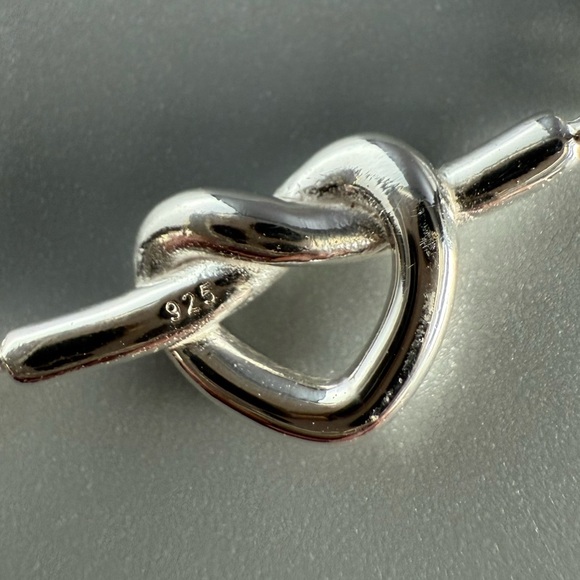 Sterling Silver Heart Knot Necklace - Picture 7 of 7